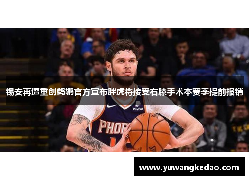 锡安再遭重创鹈鹕官方宣布胖虎将接受右膝手术本赛季提前报销